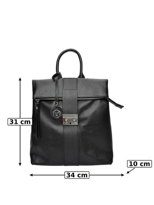 Luisa Vannini Schwarz Rindsledertasche - Image 6