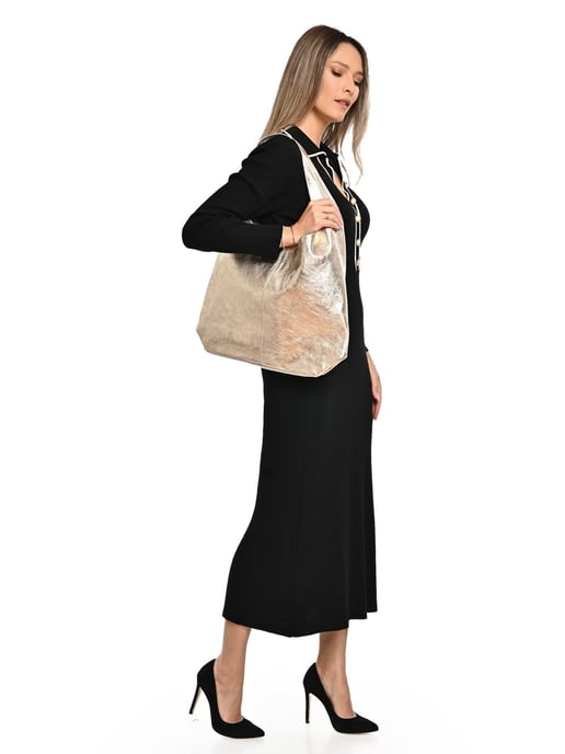 Luisa Vannini Gold Rindsledertasche - Image 5