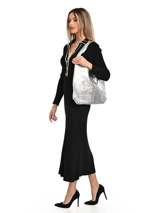 Luisa Vannini Silber Rindsledertasche - Image 5