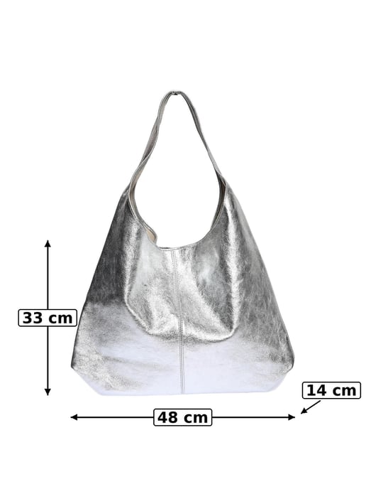 Luisa Vannini Silber Rindsledertasche - Image 6