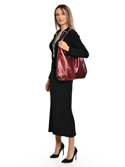 Luisa Vannini Rot Rindsledertasche - Image 5