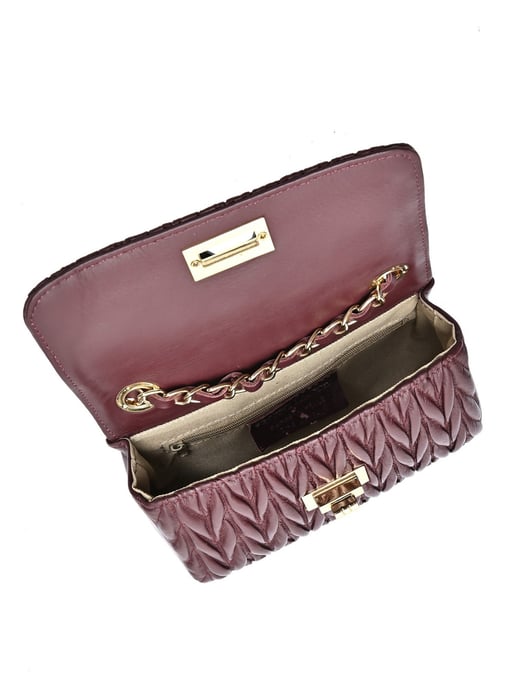 Luisa Vannini Weinfarbe Rindsledertasche - Image 4