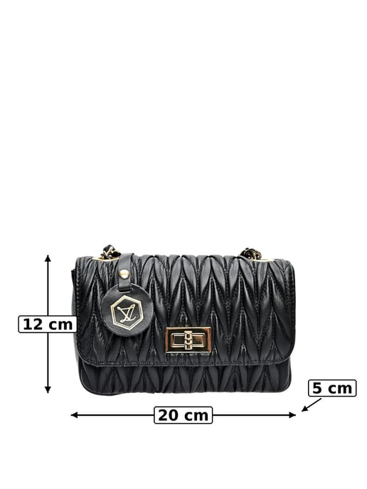 Luisa Vannini Schwarz Rindsledertasche - Image 6