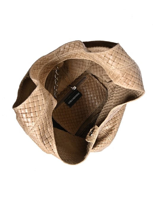 Luisa Vannini Beige Rindsledertasche - Image 4