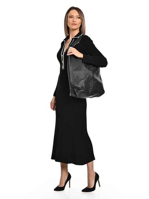 Luisa Vannini Schwarz Rindsledertasche - Image 5