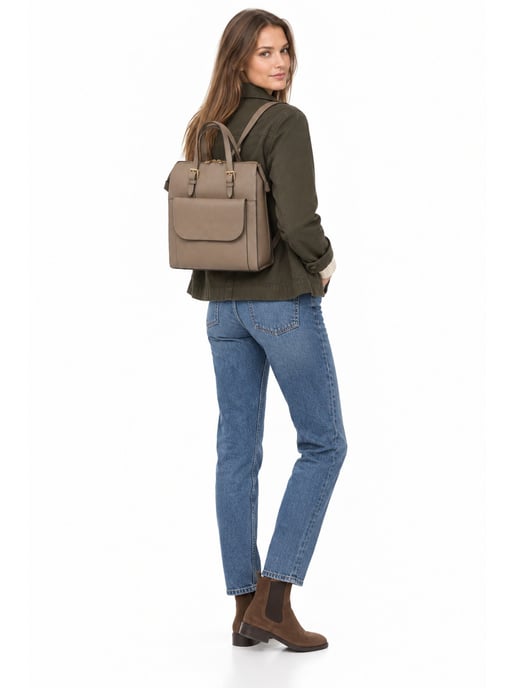 Luisa Vannini Beige Rindsledertasche - Image 6