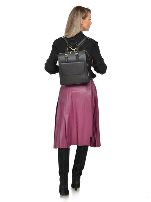 Luisa Vannini Schwarz Rindsledertasche - Image 5