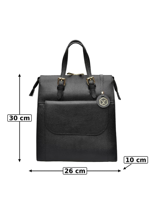 Luisa Vannini Schwarz Rindsledertasche - Image 6