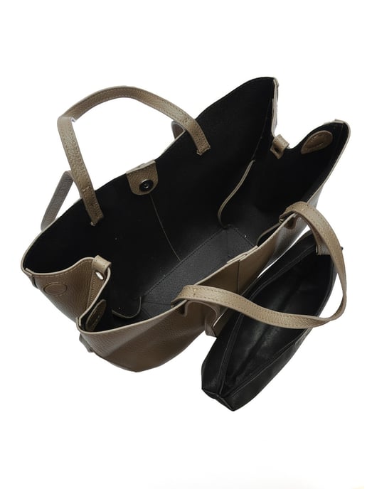 Luisa Vannini Beige Rindsledertasche - Image 4