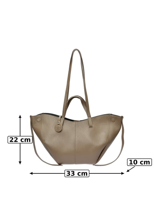 Luisa Vannini Beige Rindsledertasche - Image 6