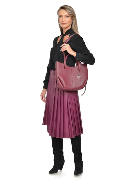 Luisa Vannini Weinfarbe Rindsledertasche - Image 5