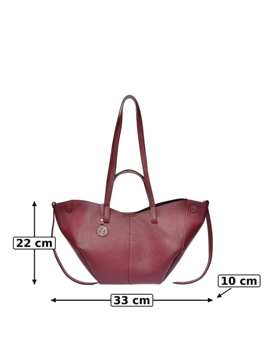 Luisa Vannini Weinfarbe Rindsledertasche - Image 6