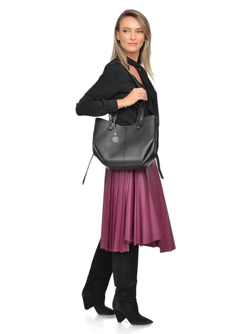 Luisa Vannini Schwarz Rindsledertasche - Image 5