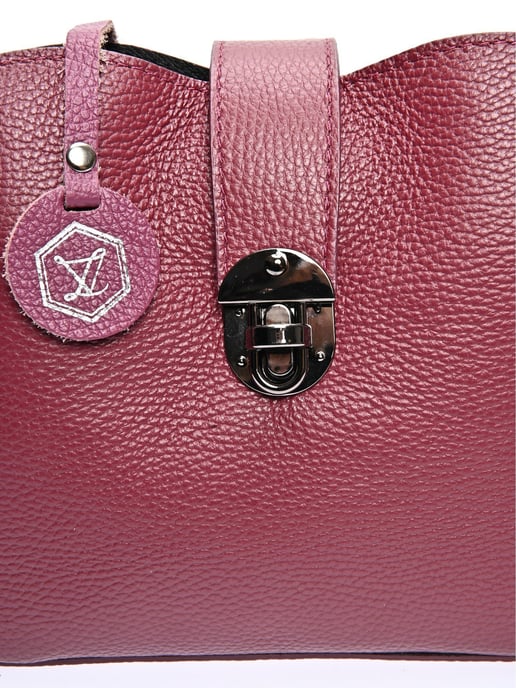 Luisa Vannini Weinfarbe Rindsledertasche - Image 3