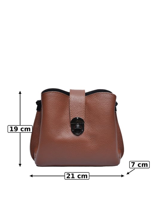 Luisa Vannini Kastanienbraun Rindsledertasche - Image 5