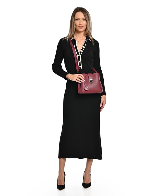Luisa Vannini Weinfarbe Rindsledertasche - Image 5