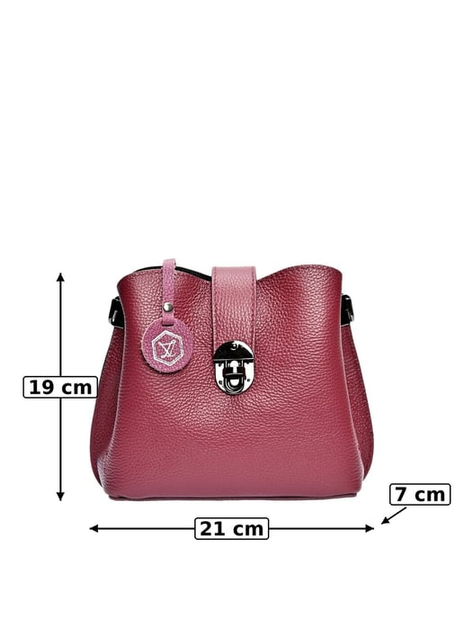Luisa Vannini Weinfarbe Rindsledertasche - Image 6
