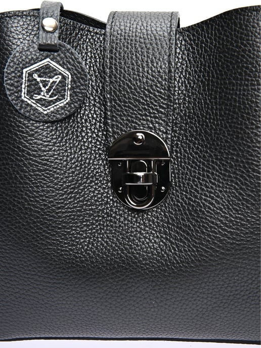 Luisa Vannini Schwarz Rindsledertasche - Image 3