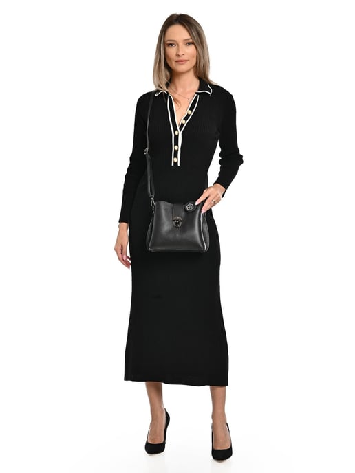 Luisa Vannini Schwarz Rindsledertasche - Image 5