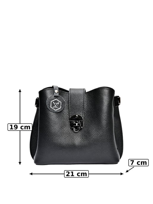 Luisa Vannini Schwarz Rindsledertasche - Image 6