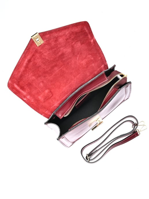 Luisa Vannini Weinfarbe Rindsledertasche - Image 4