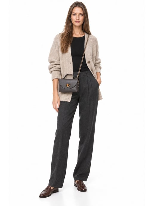 Anna Luchini Kastanienbraun Rindsledertasche - Image 6