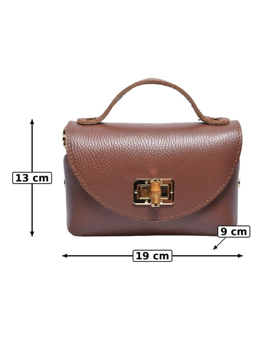 Anna Luchini Kastanienbraun Rindsledertasche - Image 5