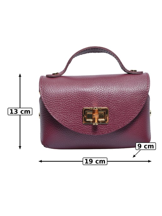 Anna Luchini Weinfarbe Rindsledertasche - Image 5