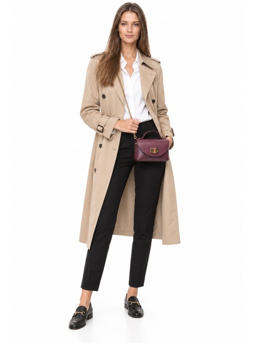 Anna Luchini Weinfarbe Rindsledertasche - Image 6