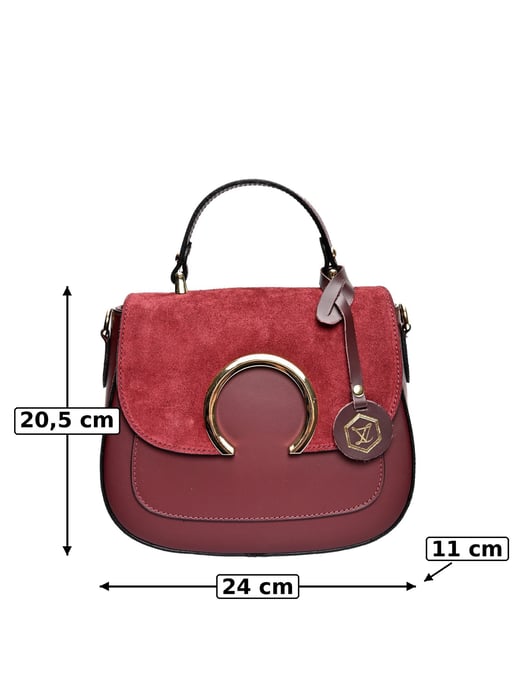 Luisa Vannini Weinfarbe Rindsledertasche - Image 6