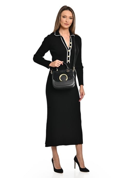 Luisa Vannini Schwarz Rindsledertasche - Image 5