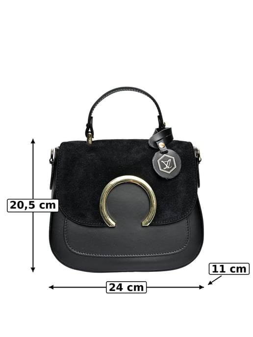 Luisa Vannini Schwarz Rindsledertasche - Image 6