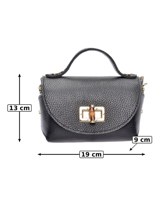 Anna Luchini Schwarz Rindsledertasche - Image 6