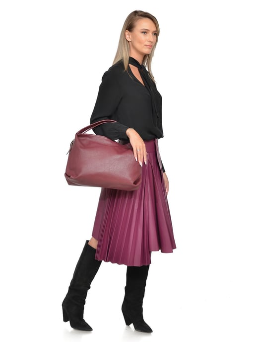 Luisa Vannini Weinfarbe Rindsledertasche - Image 5