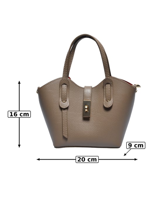 Anna Luchini Beige Rindsledertasche - Image 5