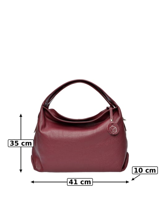 Luisa Vannini Weinfarbe Rindsledertasche - Image 6