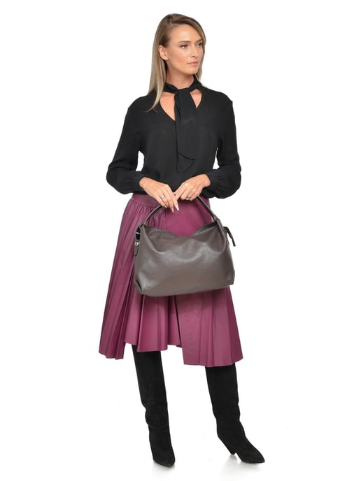 Luisa Vannini Kastanienbraun Rindsledertasche - Image 5