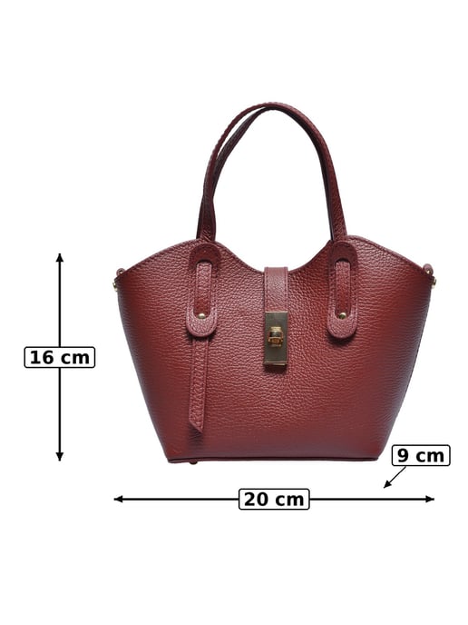 Anna Luchini Rot & Weinfarbet Rindsledertasche - Image 2
