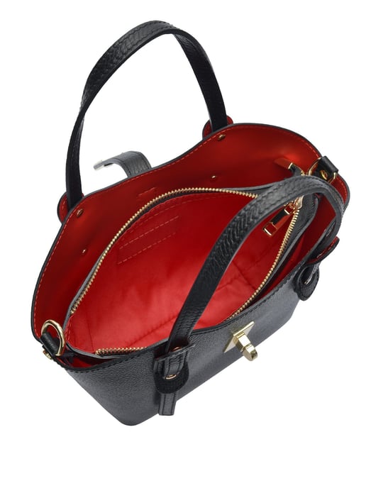 Anna Luchini Schwarz Rindsledertasche - Image 4