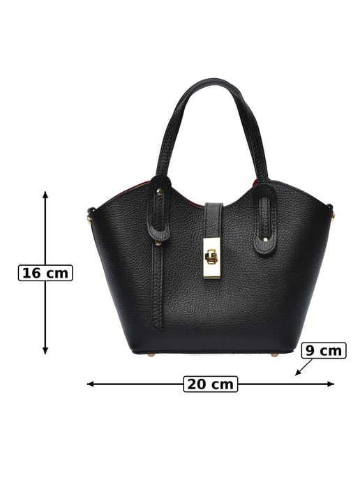 Anna Luchini Schwarz Rindsledertasche - Image 6