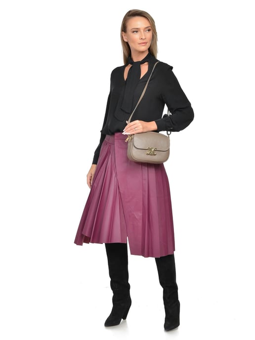 Luisa Vannini Beige Rindsledertasche - Image 5