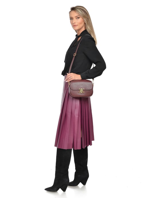 Luisa Vannini Weinfarbe Rindsledertasche - Image 5