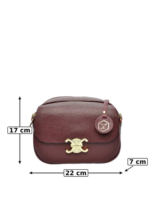 Luisa Vannini Weinfarbe Rindsledertasche - Image 6