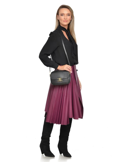 Luisa Vannini Schwarz Rindsledertasche - Image 5