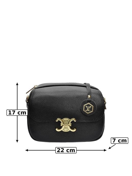 Luisa Vannini Schwarz Rindsledertasche - Image 6