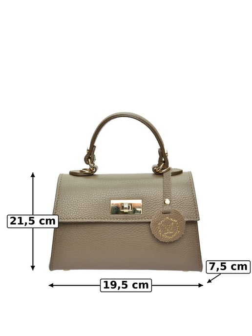 Luisa Vannini Beige Rindsledertasche - Image 6