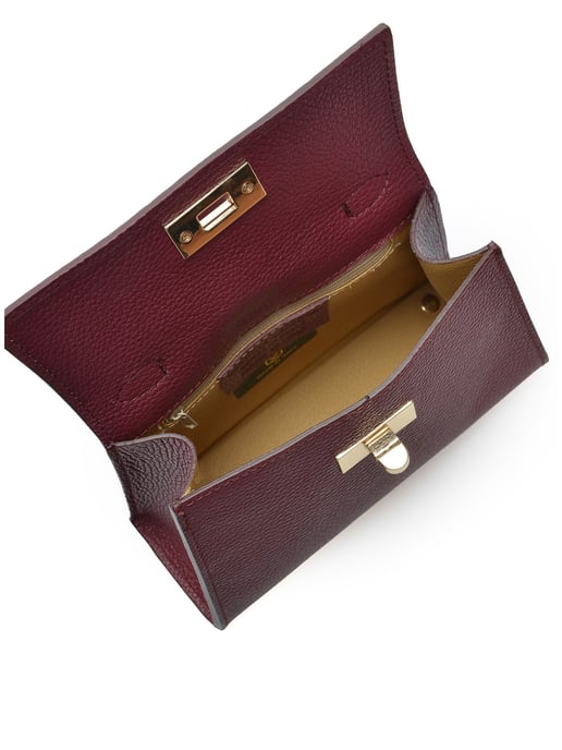 Luisa Vannini Weinfarbe Rindsledertasche - Image 4