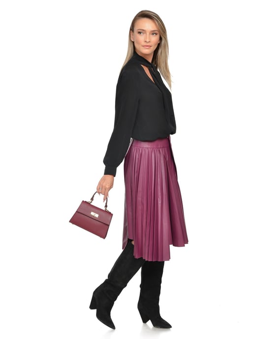 Luisa Vannini Weinfarbe Rindsledertasche - Image 5
