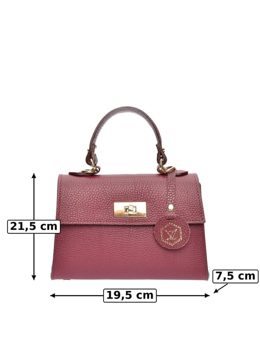 Luisa Vannini Weinfarbe Rindsledertasche - Image 6
