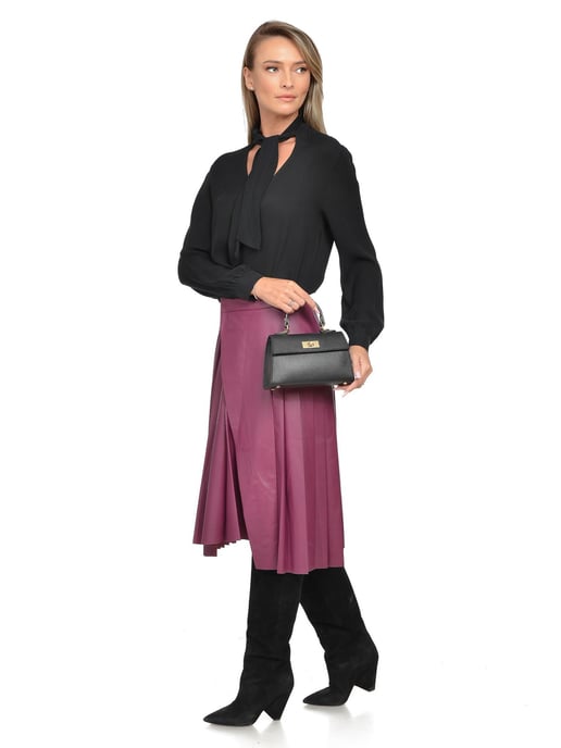 Luisa Vannini Schwarz Rindsledertasche - Image 5